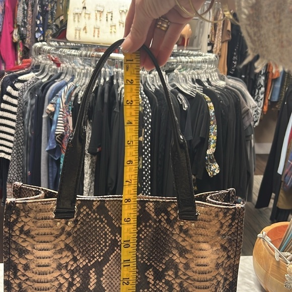 Kate Spade Millenium Park Pacey Python Tote Handbag Brown and Black - Picture 13 of 14